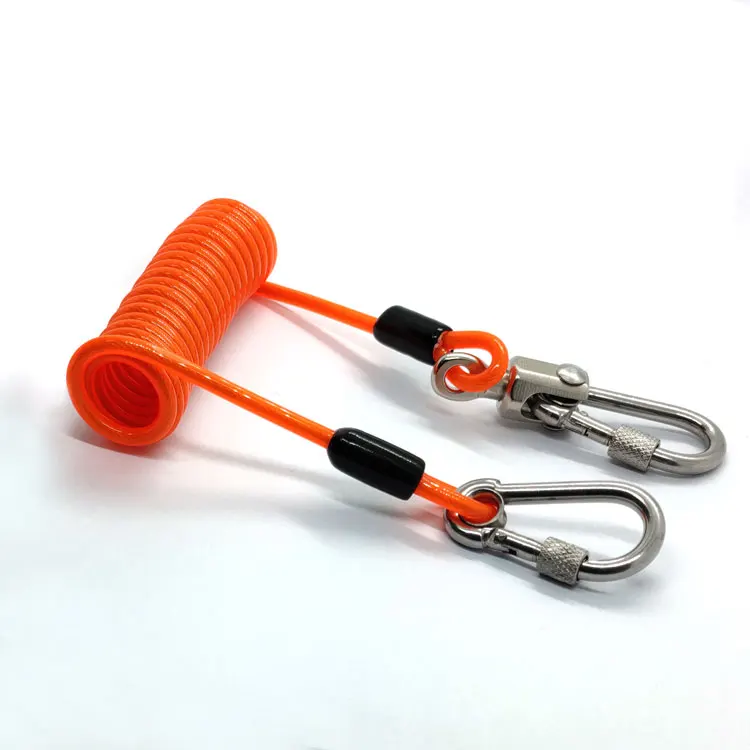 Factory direct OEM Disc Lock Reminder Cable Bike Motorcycle Alarm Safety Lanyard Spring Coil Wire Looped