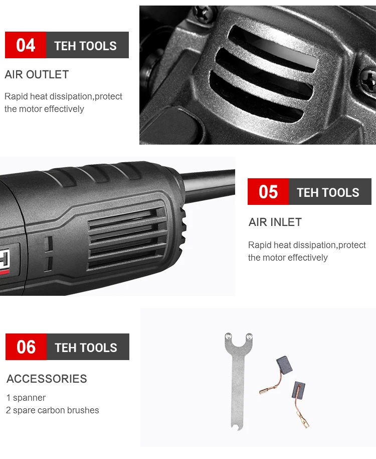 TEH 125mm 5 Inch Variable Speed Electric Angle Grinder