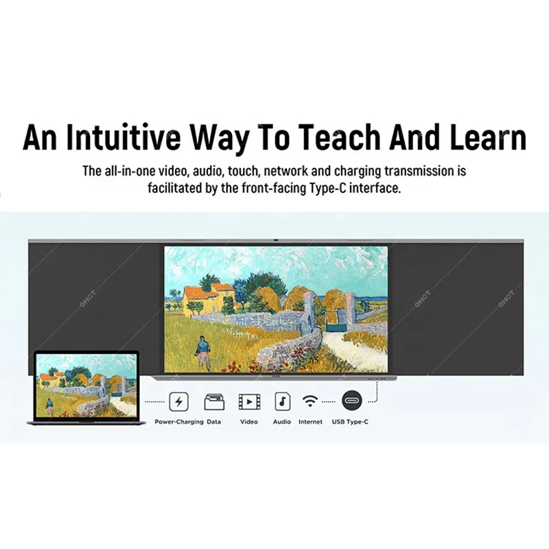 86 Inch Built-in 13MP Camera Nano Smart Whiteboard MIC Multi Touch Screen Anti-glare 4K UHD Interactive Nano Blackboard