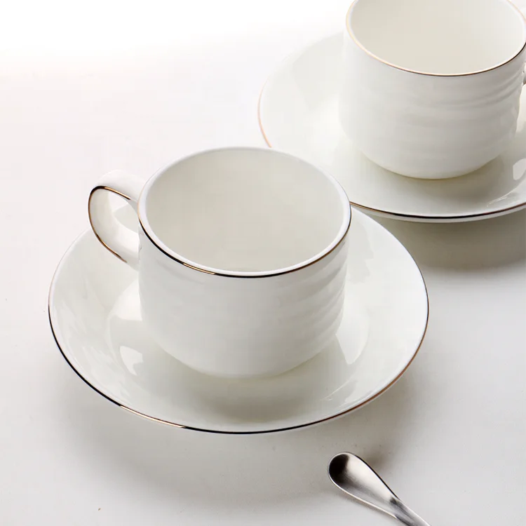 24 pcs dinnerware sets white gold rim bone china dinner set with best price