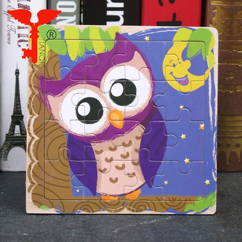 Custom Educational Wooden Cartoon Animals Vehicle Baby Child Plane Puzzles