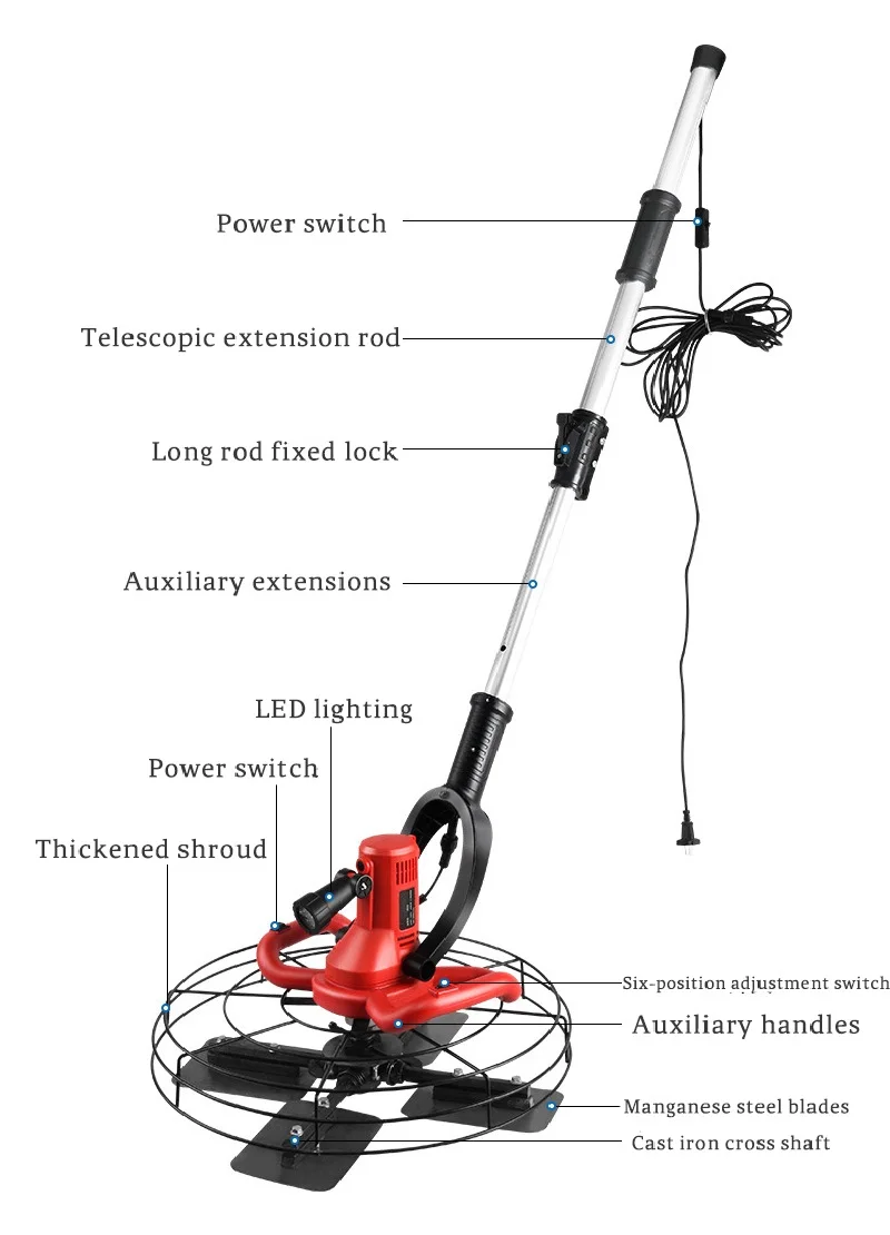 110V/220V Plug-In Electric Powered Concrete Finishing Handheld Wall Plastering Machine Small Power Trowel Machine For Sale