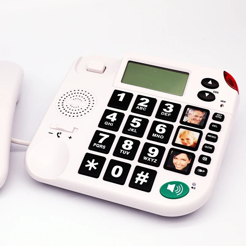 B600 2021 best selling big button phone fancy corded house telephone set with emergency and braille for Seniors People