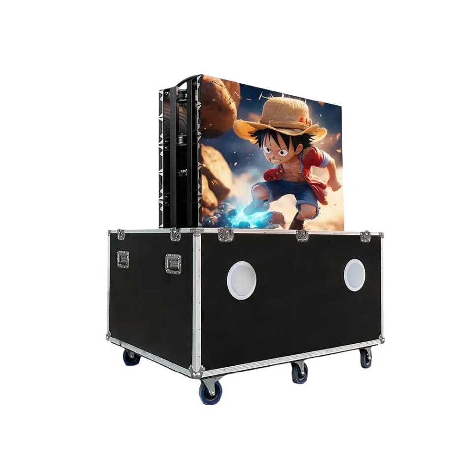 2024W JCT Portable Flight case with led screen mobile display unit designed for outdoor and indoor events
