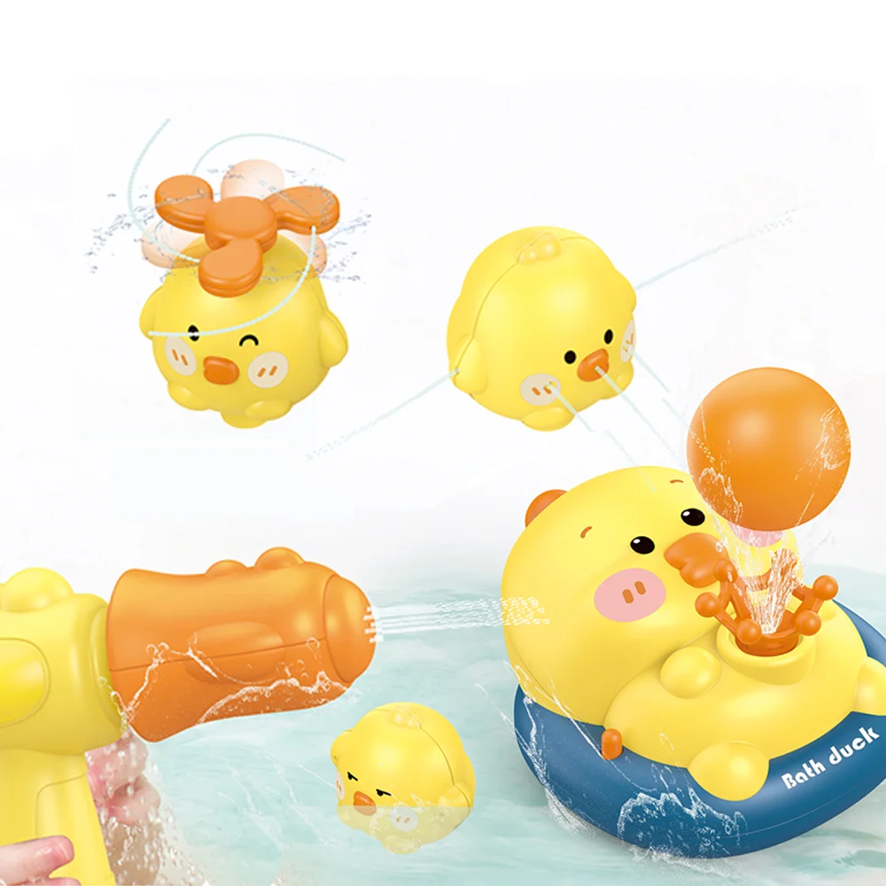 7 in 1Kids Shower Duck Water Spray Ball Swimming Pool Games Bathtub Pool Toys Baby Bath Products