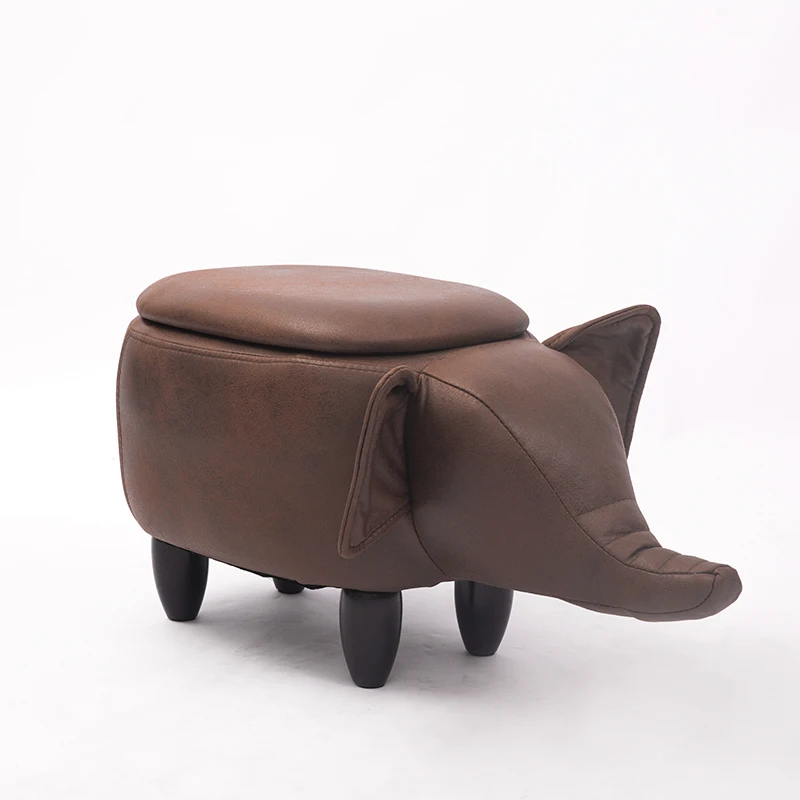 Wooden Leg Upholstered Round Pouffe foot slave worship mistress footstool Factory Price leather chair with footstool