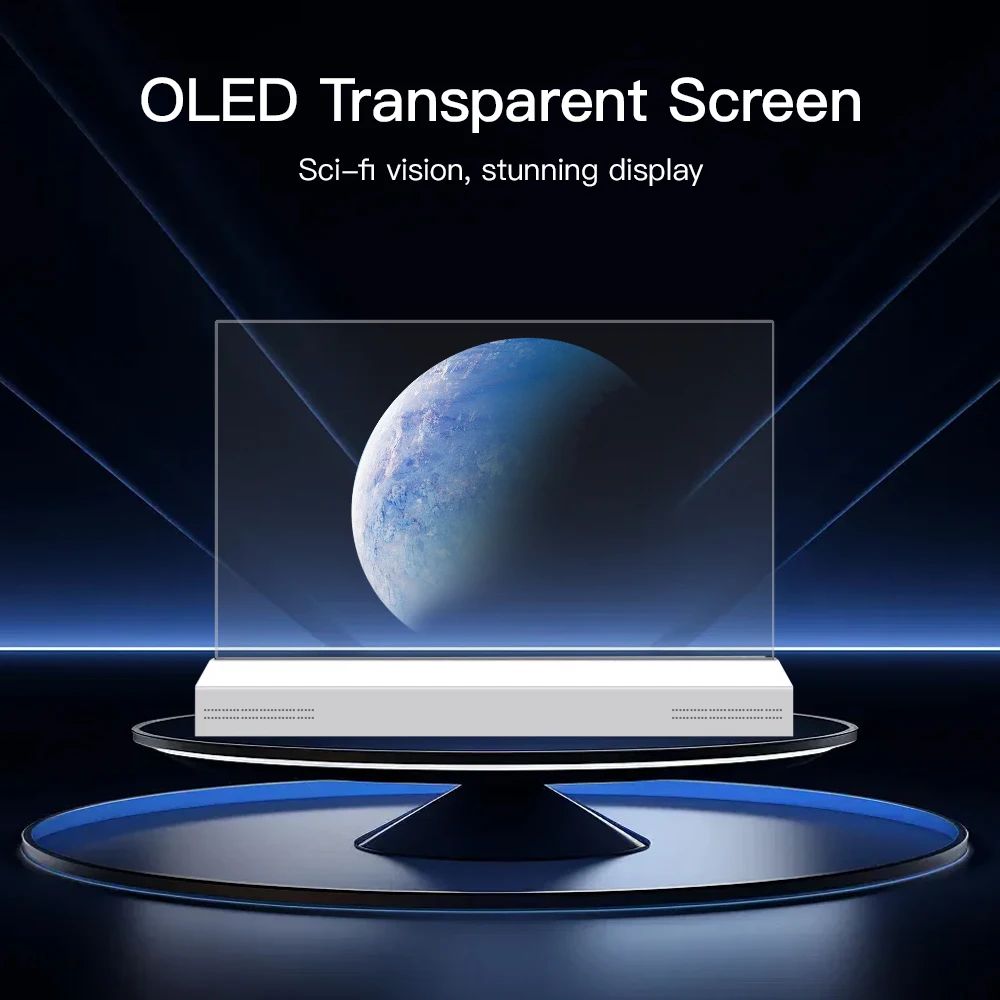 Indoor Desktop 55 Inch Smart Transparent TV OLED Screen Display Monitor Touch Screen Advertisement Player