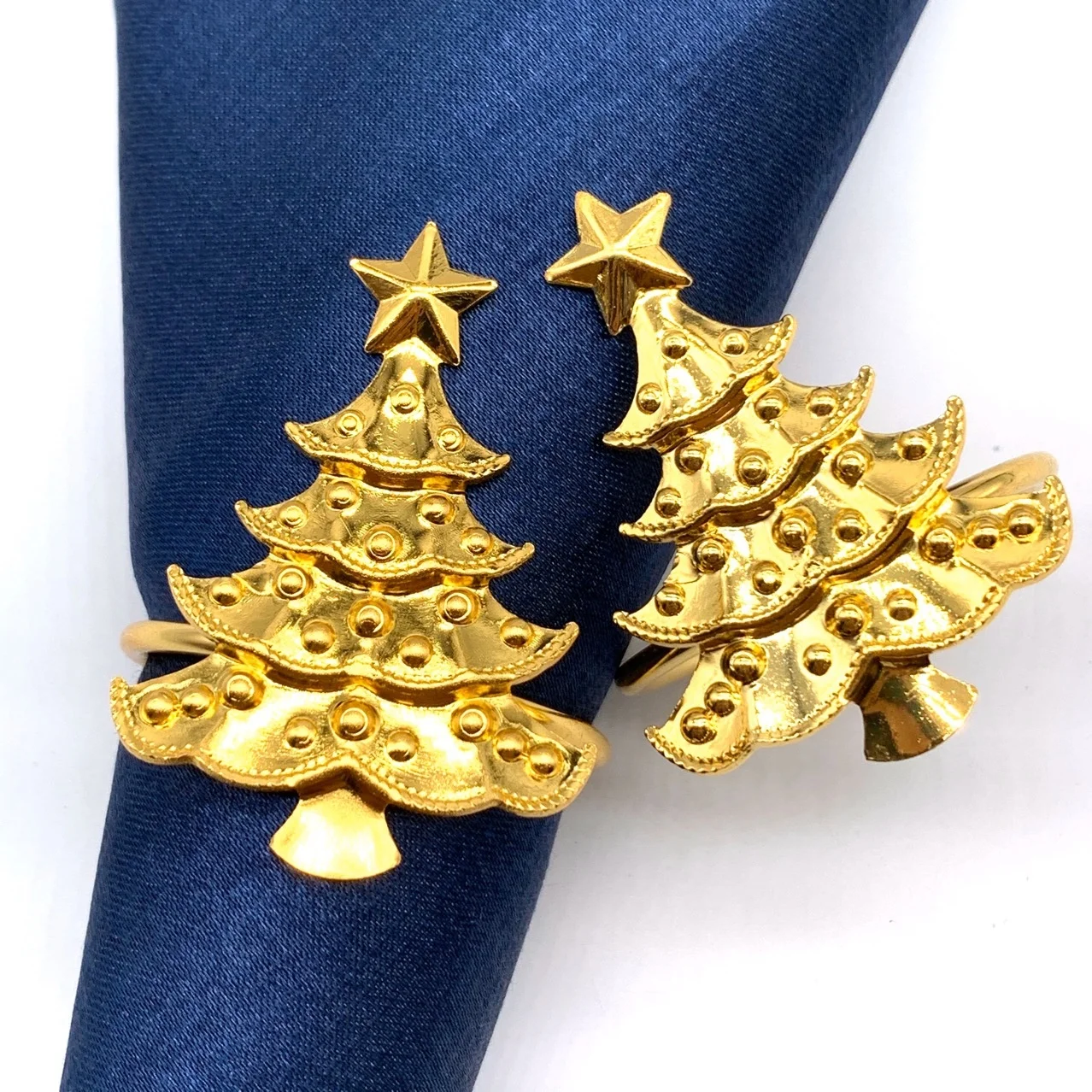 Luxury Metal Gold Napkin Rings Christmas Tree Elk Unique Napkin Rings Napkin Holder Ring