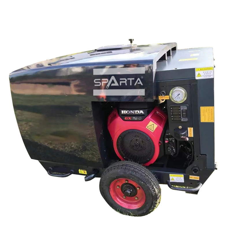 Sparta 750cfm rotary type high pressure 20 bar 25bar diesel engine screw air compressor