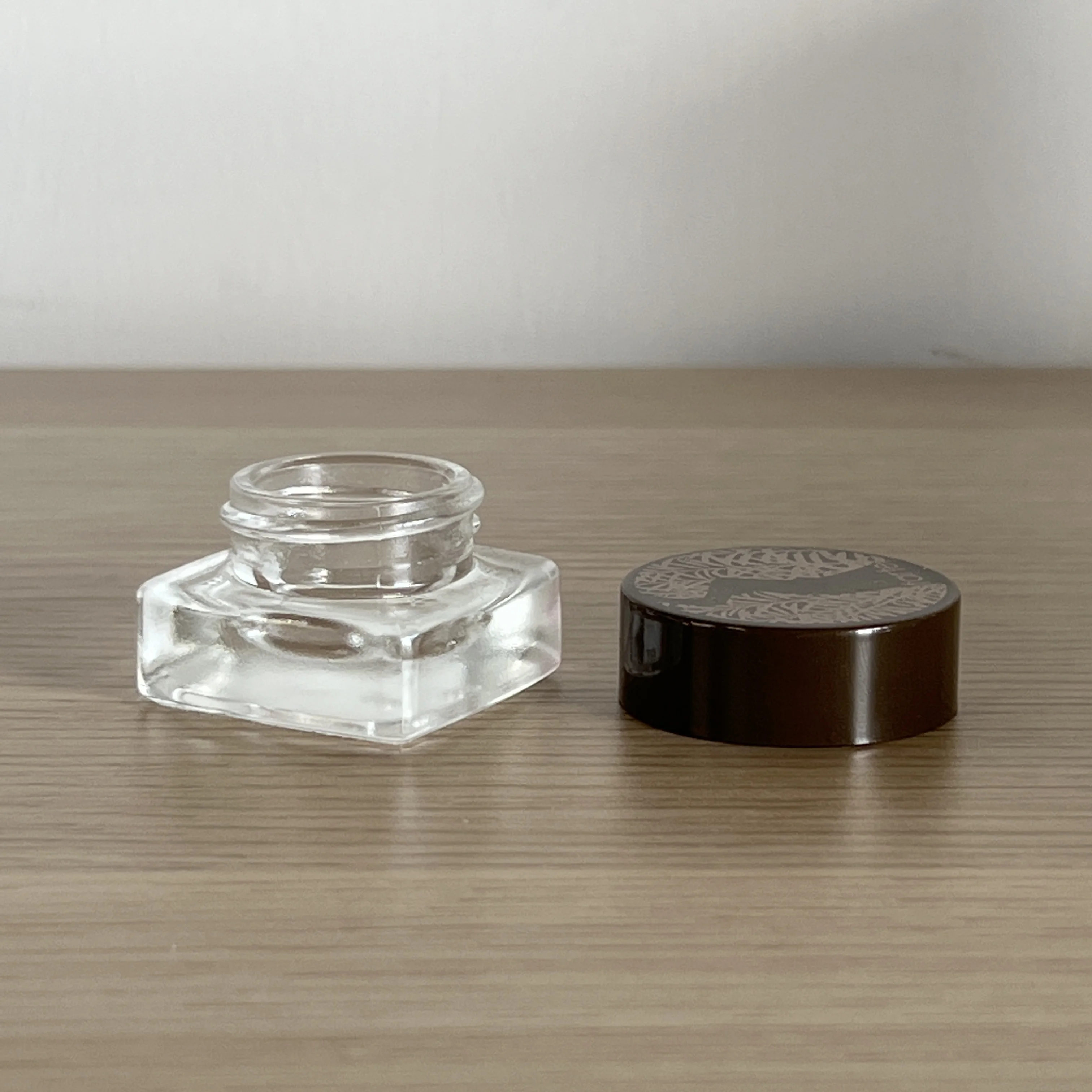 Wholesale cosmetic face cream container 3g Square Cosmetic Glass Jar Amber Cosmetic Glass Jar