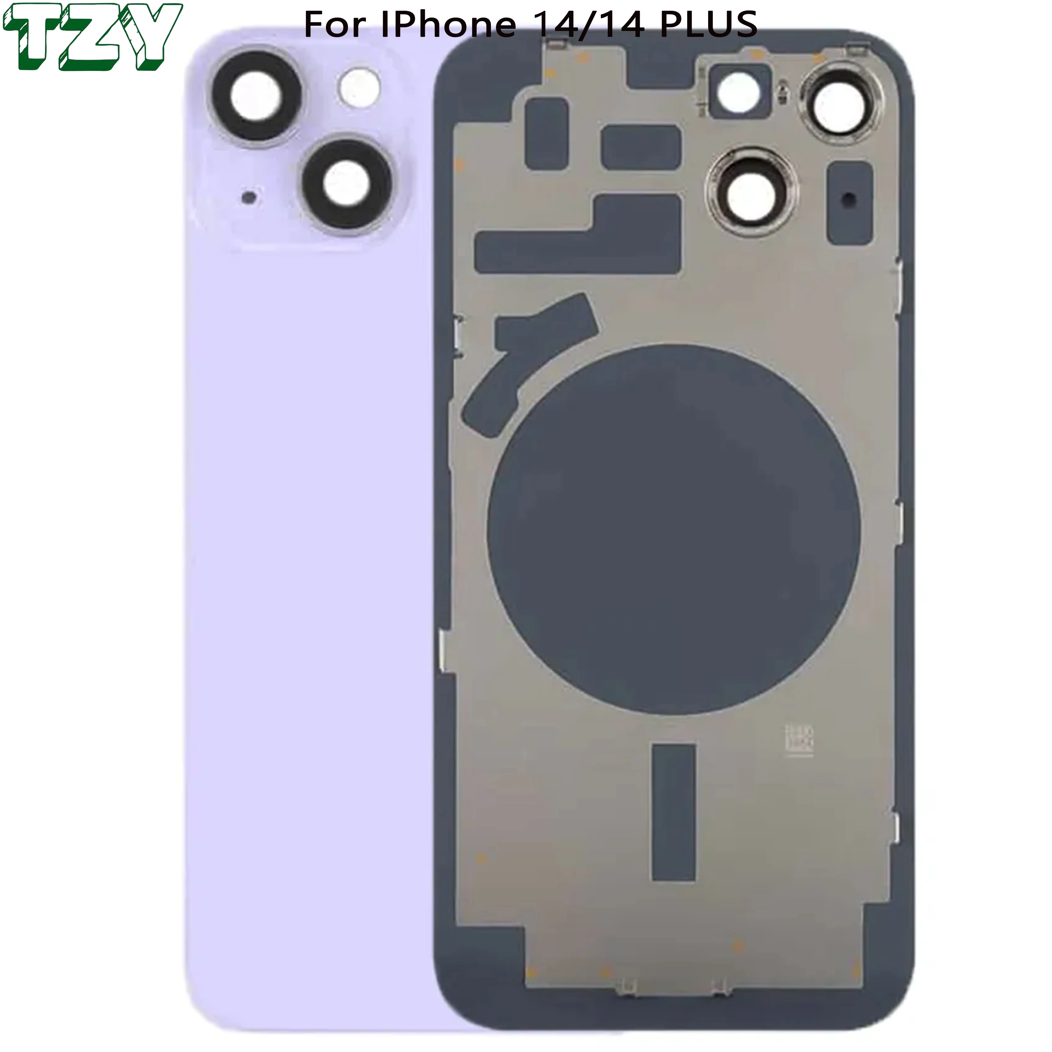 Новый Тип Задняя стеклянная крышка батареи Замена для iPhone 14 плюс заднее стекло с рамкой
