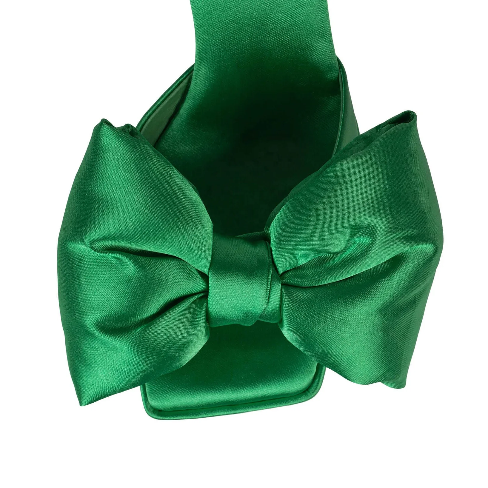 Enmayer wholesale womens shoes platform sandals chunky heels green satin thick heel slippers outdoor bow slippers ladies mules