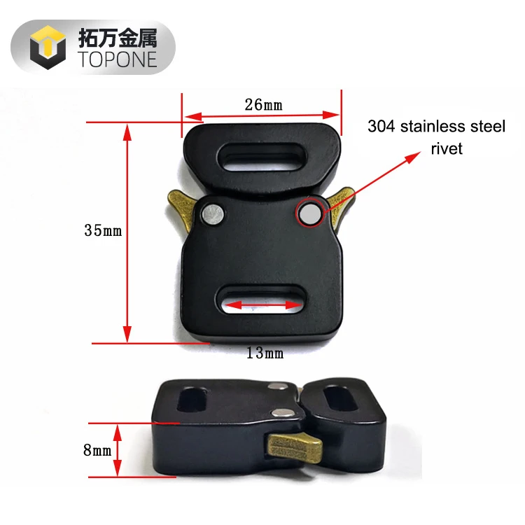 13mm Small Metal Chain Necklace Buckle Zinc Alloy Tactical Sling Bag Strap Buckle