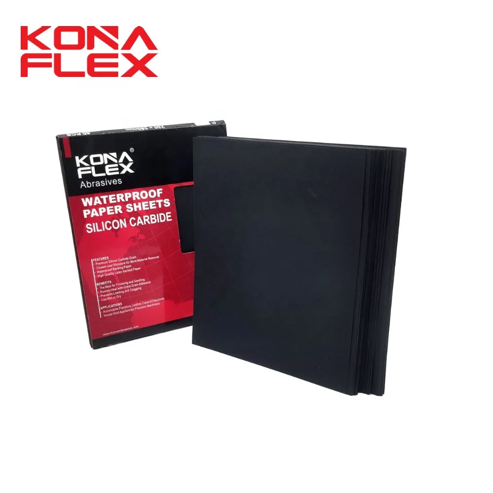 Konaflex-профессиональная Влажная и сухая наждачная бумага 9x11 дюймов из карбида кремния, водонепроницаемые листы, абразивная бумага