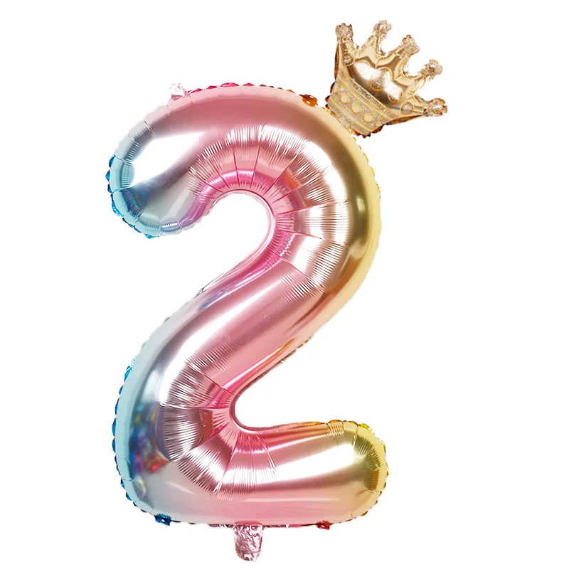 32inch Number Foil Balloons Digit Air Balloon Kids Birthday Party Wild One Decorations Figure Baby Shower Boy Girl Gifts Globos