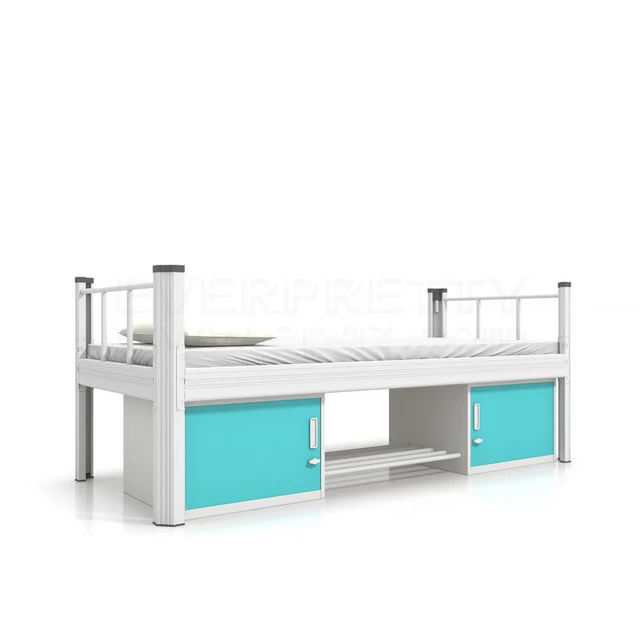 Dormitory Furniture Iron Frame Two Layer  Thickened Shelf Bunk Bed for Employees and Students