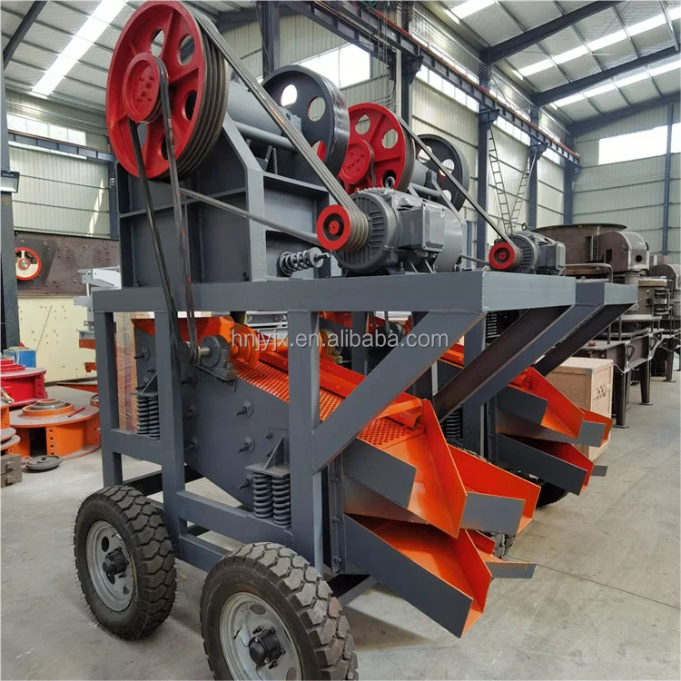 Efficient 20tph Portable River Stone Crushing Machine PE250x400 Mobile Diesel Engine Jaw Crusher With Vibrating Screen For Sale