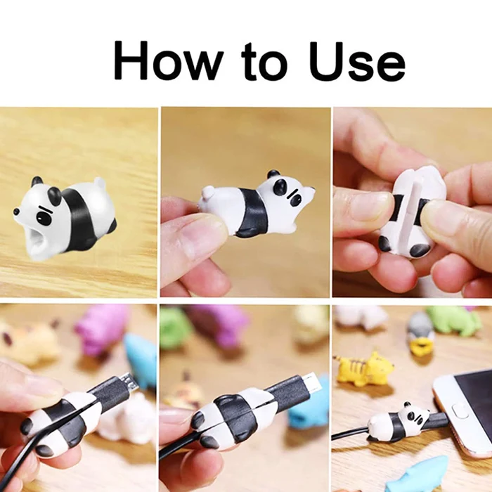 Multiply Types Cartoon Universal Cute pvc usb Phone Accessories Charger Cord Animal Cable Bites Protector