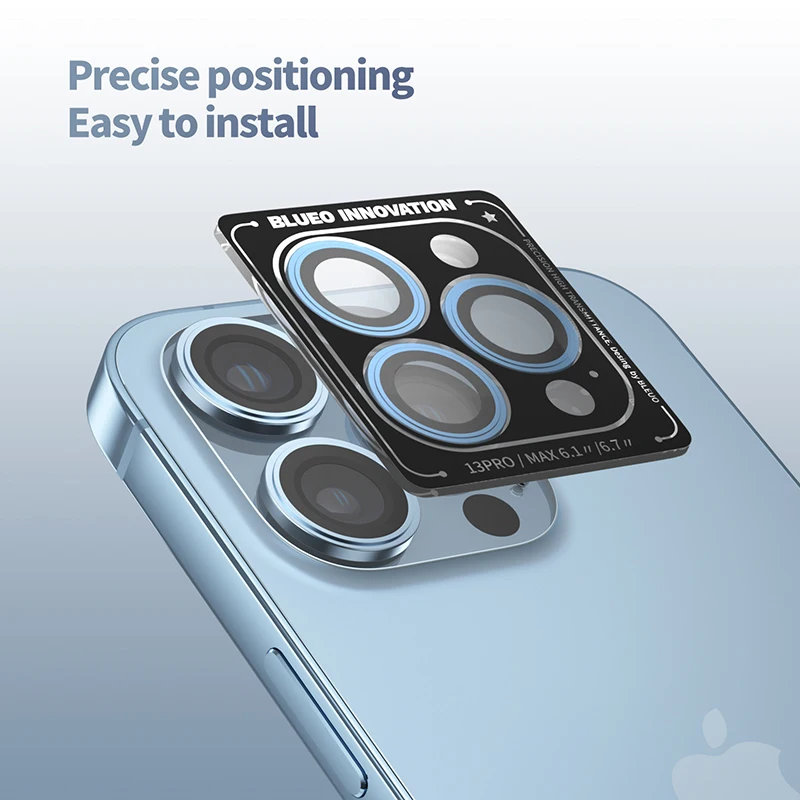 Лидер продаж, протектор экрана Blueo для объектива камеры, закаленное стекло HD для iPhone 13, iPhone 12, iPhone 11, ударопрочный алюминиевый сплав