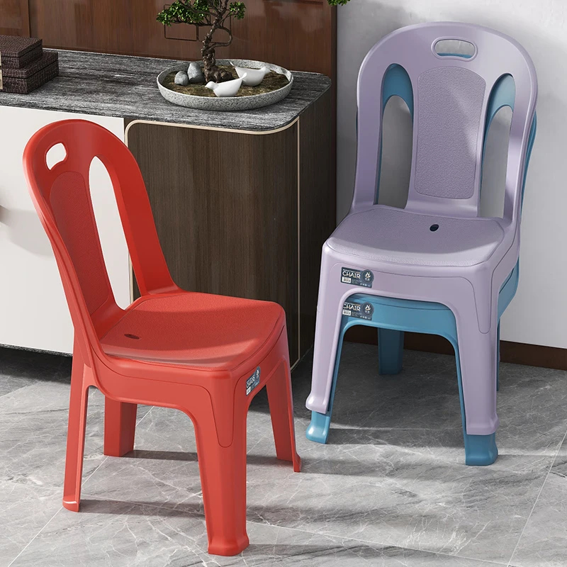 Plastic chairs with anti slip feet back rest chair non-slip stool stackable chair