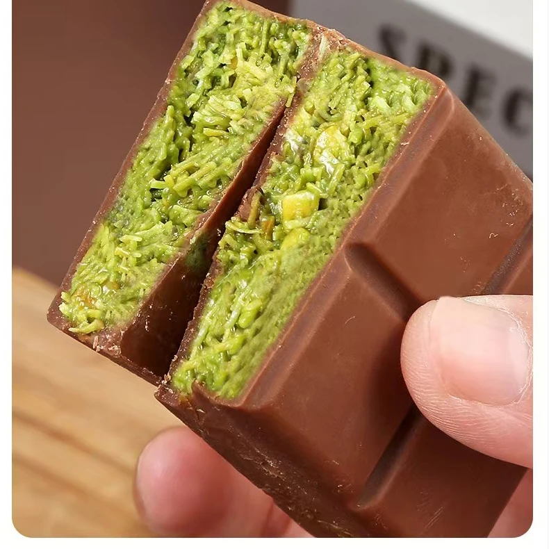 Оптовая продажа Высококачественная экзотическая хрустящая Фисташка ручной работы из Дубая шоколадный батончик