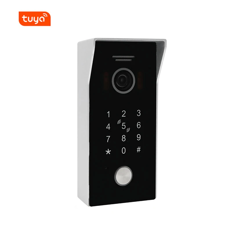 DHCP IP wifi video intercom tuya smart ring doorbell with card and code access mobile app control