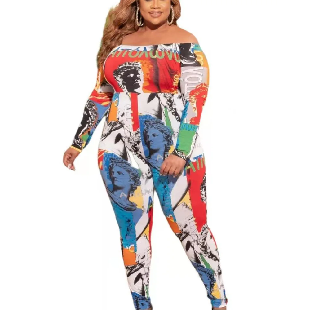 Hot Streetwear Clothing Styles For Women Off Shoulder Long Sleeve Jumpsuits Women 2021 Floral Print One Piece Jumpsuit