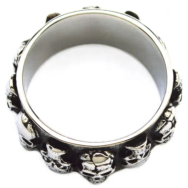 Halloween cheap punk style mens charm skull jewelry gift stainless steel ring