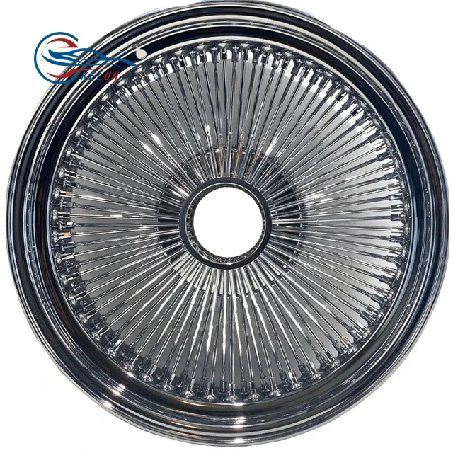 Lowrider 13x7 Reverse 100 Straight Lace Spokes Chrome Wire Wheel Rims forged wheels  Zenith wire wheel