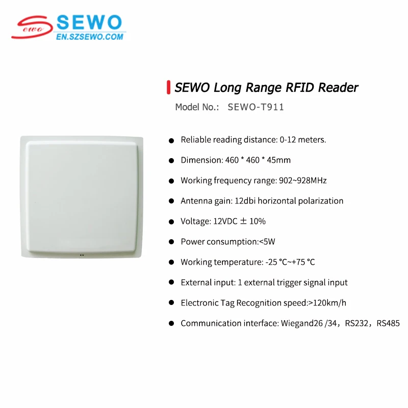SEWO Smart Parking System Parking Lots Entrance Exit Card Tags Management Long Range UHF RFID Reader