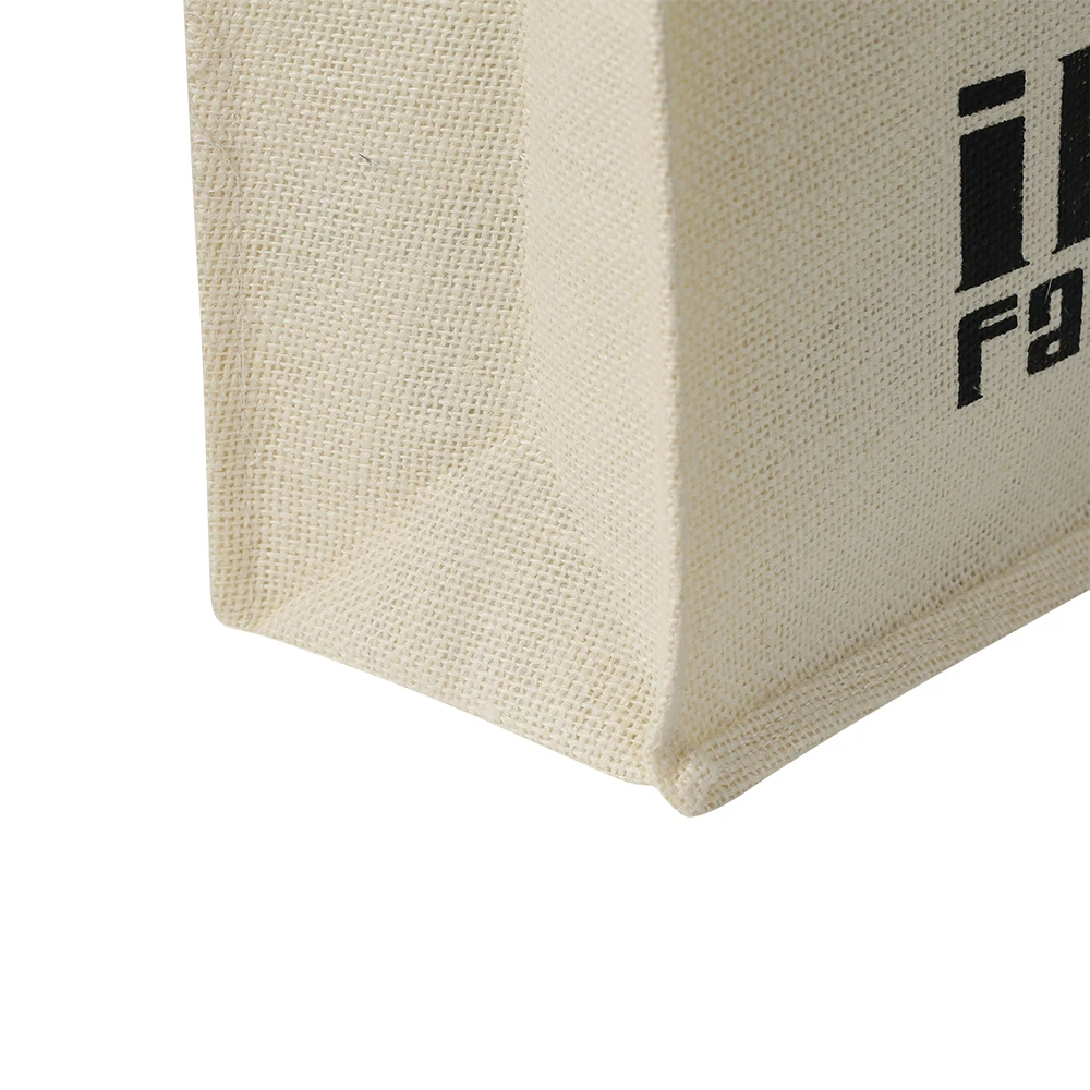 2021 reusable linen jute bag burlap beach bag hessian shopping tote bags with custom logo