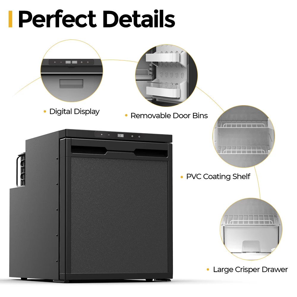 CR50X 46.6L Alpicool RV fridge DC Compressor Portable Car Freezer easy Built In RV Marine Fridge electric Refrigerator 12V 24V
