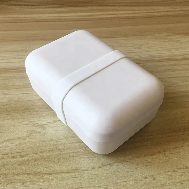 Natural Wood Bamboo Travel Box With Lid Kitchen Soap Dish With Draining Tray Wood Bathroom Soap Box Case Container Tray Rack