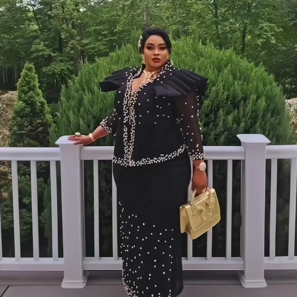 Favourite Rich Aunty African Dresses suit Woman African Dress mesh gauze African  Dresses For Women