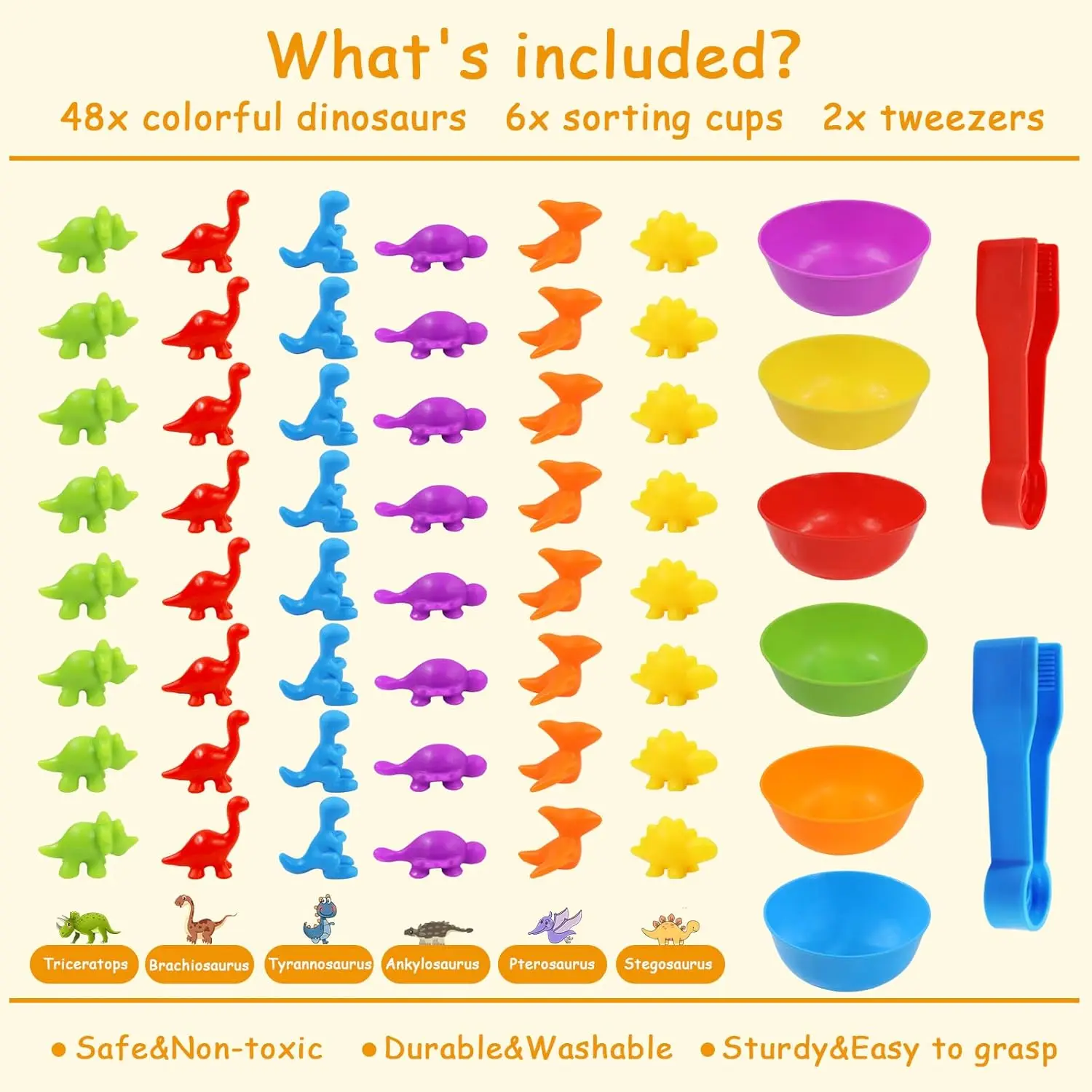 Math Montessori Fine Motor Skills Sensory Animals Toy Sets Gift,Matching Stacking Toys With Bowls,Counting Sorting Toys