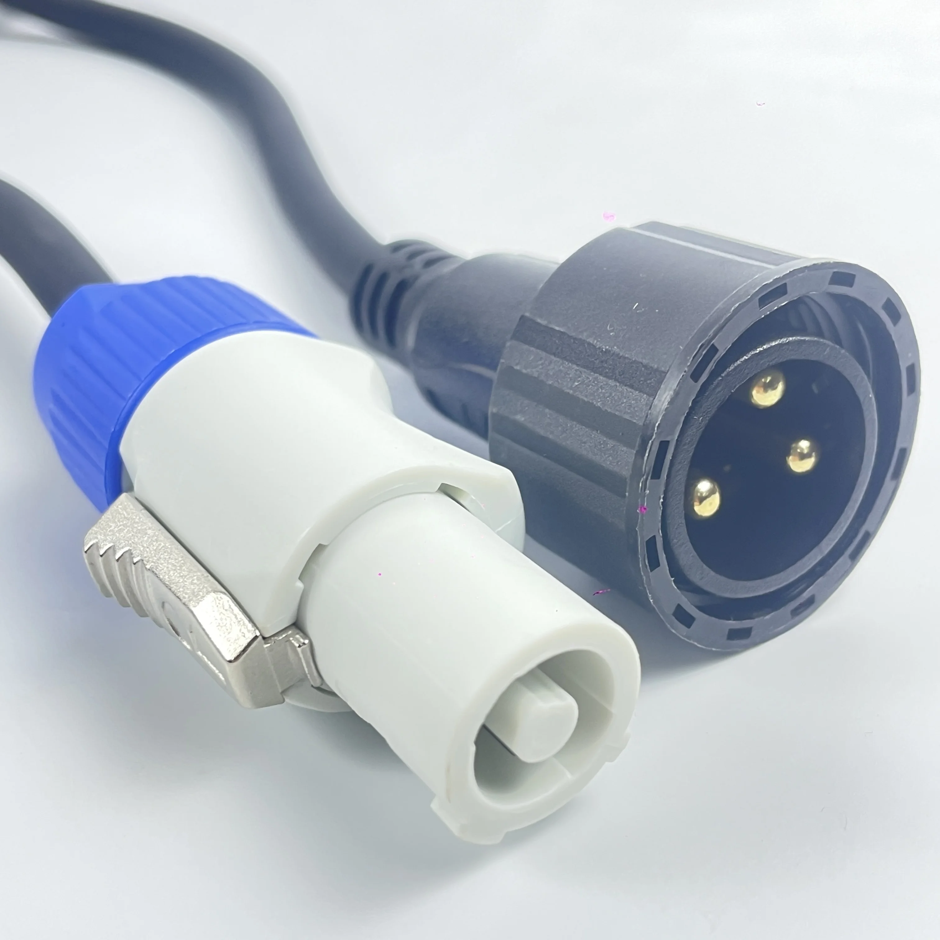 Stage Professional Light Audio 1M White PowerCon + Waterproof 3 Pin Power Extension Adapter Cable