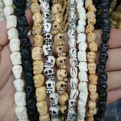 OB101 Antiqued Carved Ox Bone Skull Beads