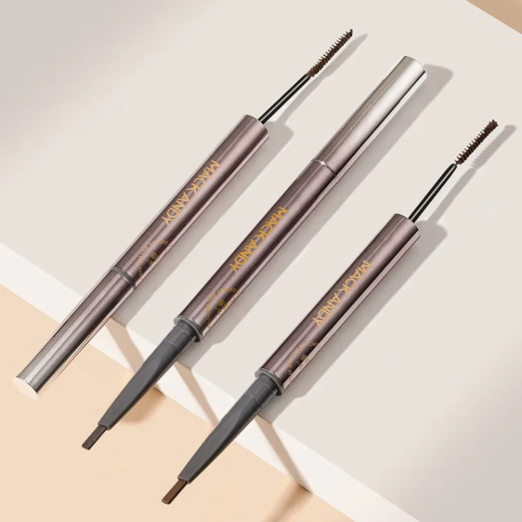 New Double Headed Mascara Eyebrow Pencil 2 in 1 Waterproof Private Label Natural Brown Eyebrow Pencil Makeup Wholesale