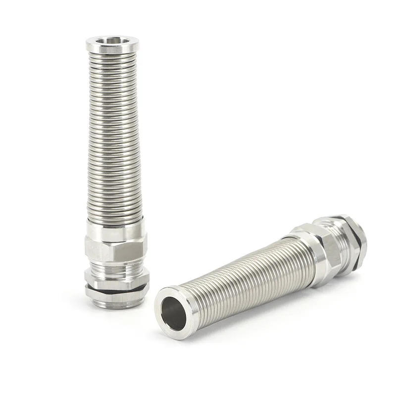 Anti-Bending Cable Gland Stainless Steel M18/PG11 Waterproof Metal Spiral Spring Cable Gland For Cable