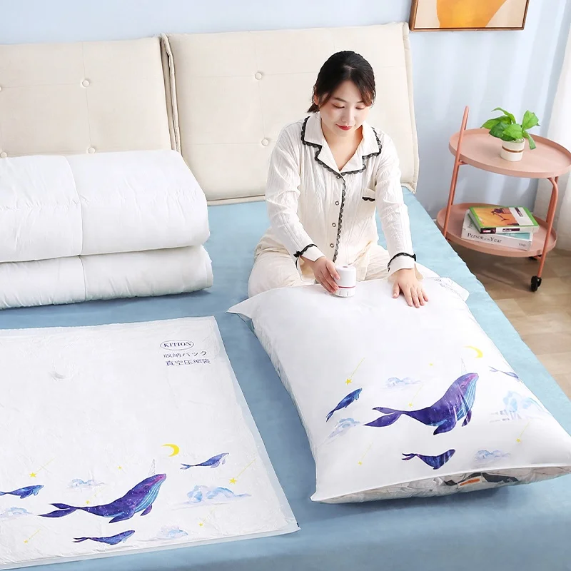 Home Compression Seal Bags Space Save Vacuum Storage Bags For Clothes Vacuum Storage Bags with Pump Vacuum Cleaner