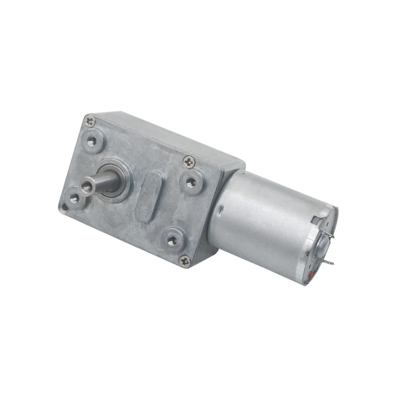 Factory Supply 12V 23RPM wheel worm DC reduction motor low speed motor for bank equipment with large torque self-locking motor