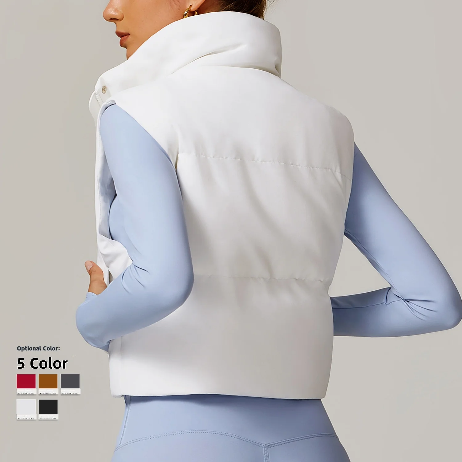 2024 Autumn New Winter Vest Down Jacket Vest Fashion Versatile White Duck Down Warm Sports Coat