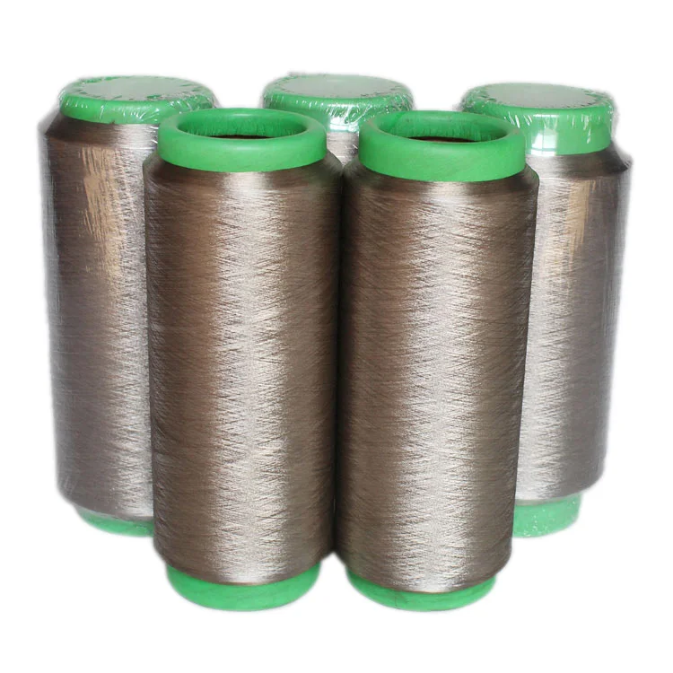 Silver Fiber Yarn Disinfect Anti-static Antiradiation Shielding Antistatic ESD Silver Fiber Yarn for Fabric Garment Cloth