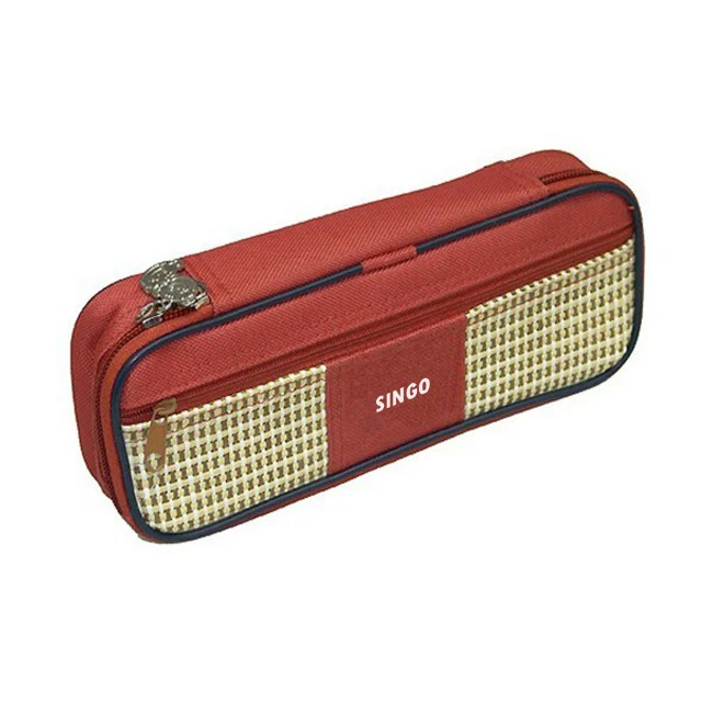 Customized Large Capacity Stationery Bag Colored Polyester School Zipper Pencil Case With Logo