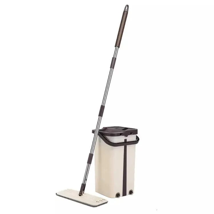 Removable 360 Degree Rotation Stainless Steel  Pole Handle spin Mop for Squeeze Flat Cleaning Mop with Bucket