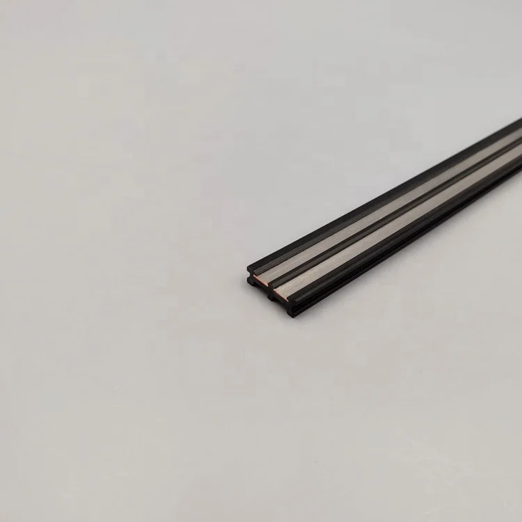 ABS / PC / PVC rail accessories led light rail copper plastic coextruded conductive strip