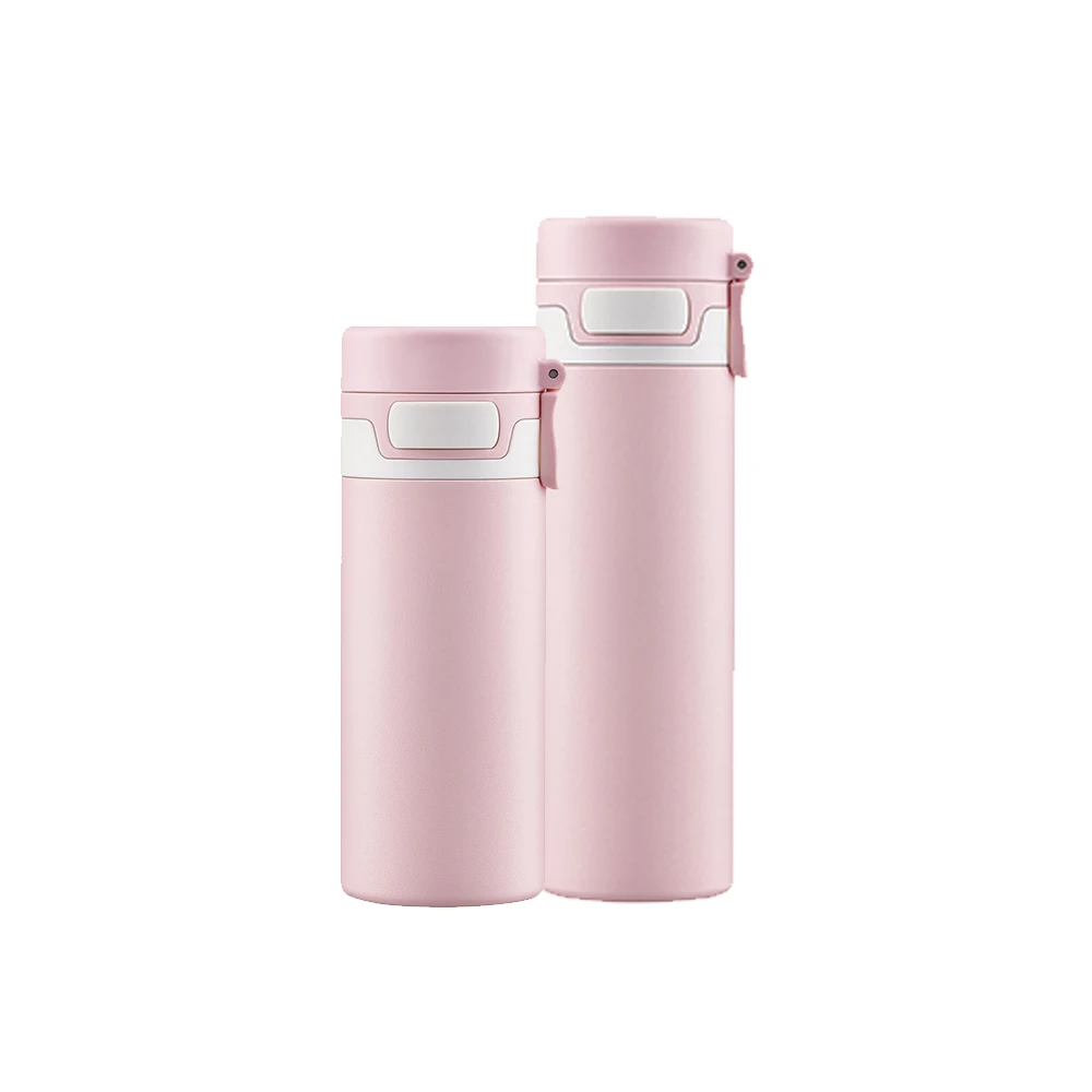 High quality 304 stainless steel vacuum flask thermos cup with double button bouncing cover