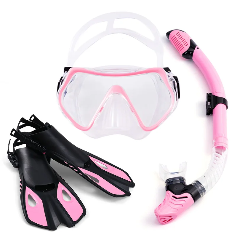 Diving Snorkel Set Silicon Swimming Life Boy Safety Professional Air Floating Goggles Snorkeling Tube Diving Fins Pool