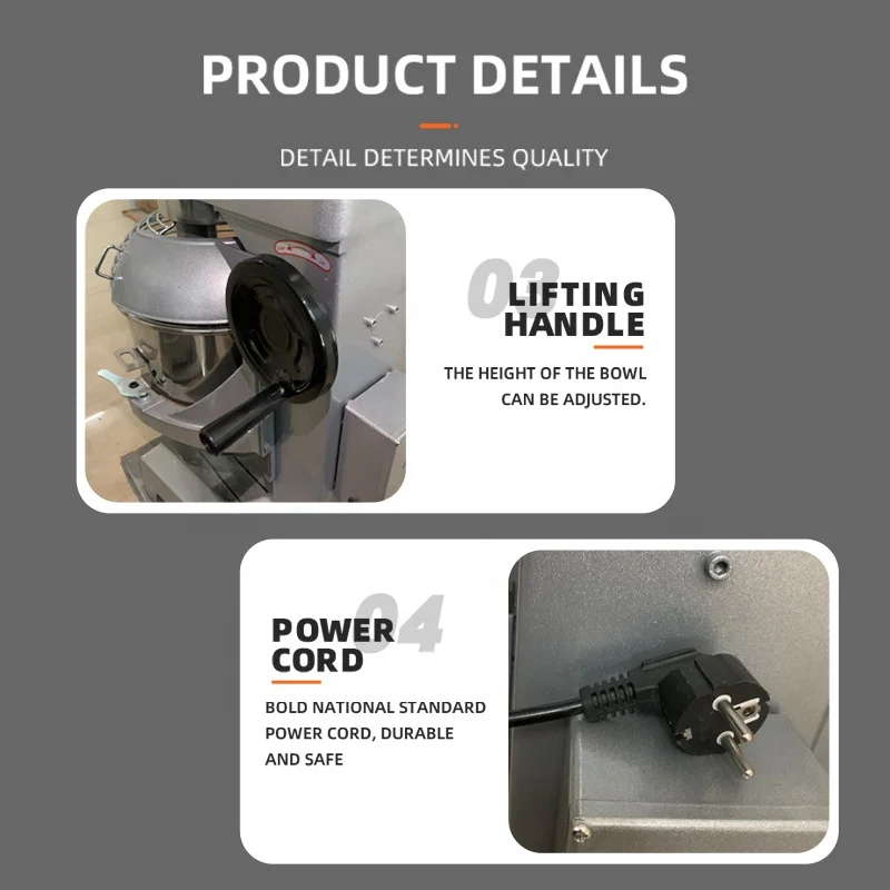 Kitchen Low Noise 1500W Bowl Processor Bread Machine Leaven Dough Stand Grinder Professional Multifunction Food Mixers