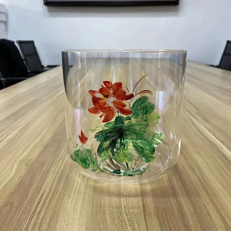 Clear Crystal Singing Bowl Alchemy Singing Bowl Gemstone Cosmic Quartz Bowl for Sound Healing